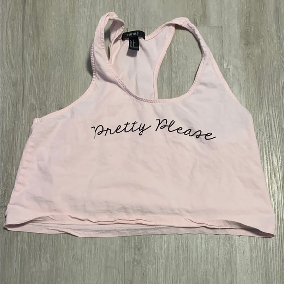 Pink Crop Top with Script Design - Picture 1 of 1
